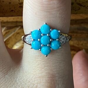 Sleeping Beauty Turquoise Sterling Silver Ring Size 8